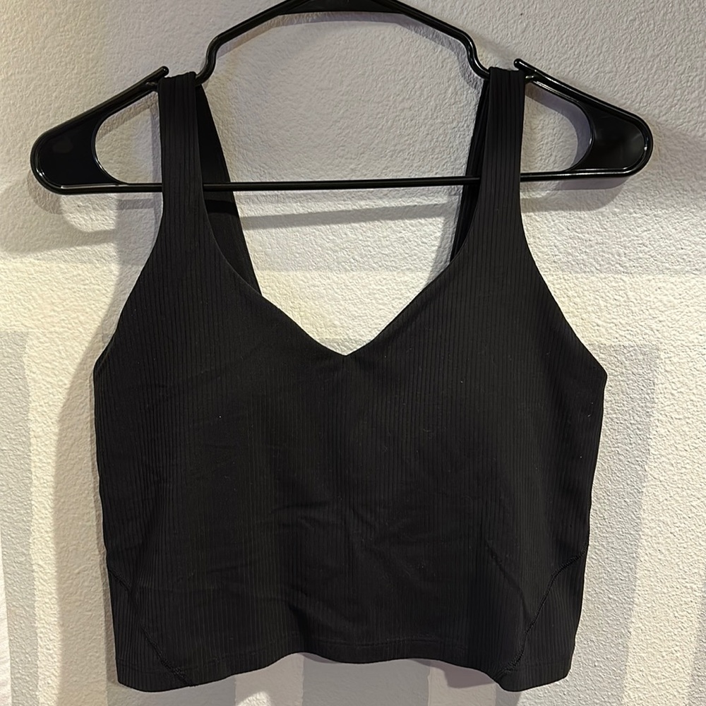 Ribbed Nulu align tank , black , size 10